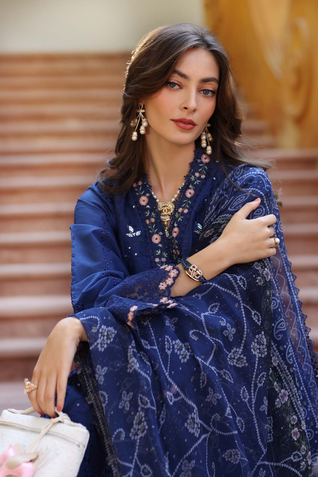 D5-B | Noor Eid Luxury Handwork Laserkaari Lawn`25