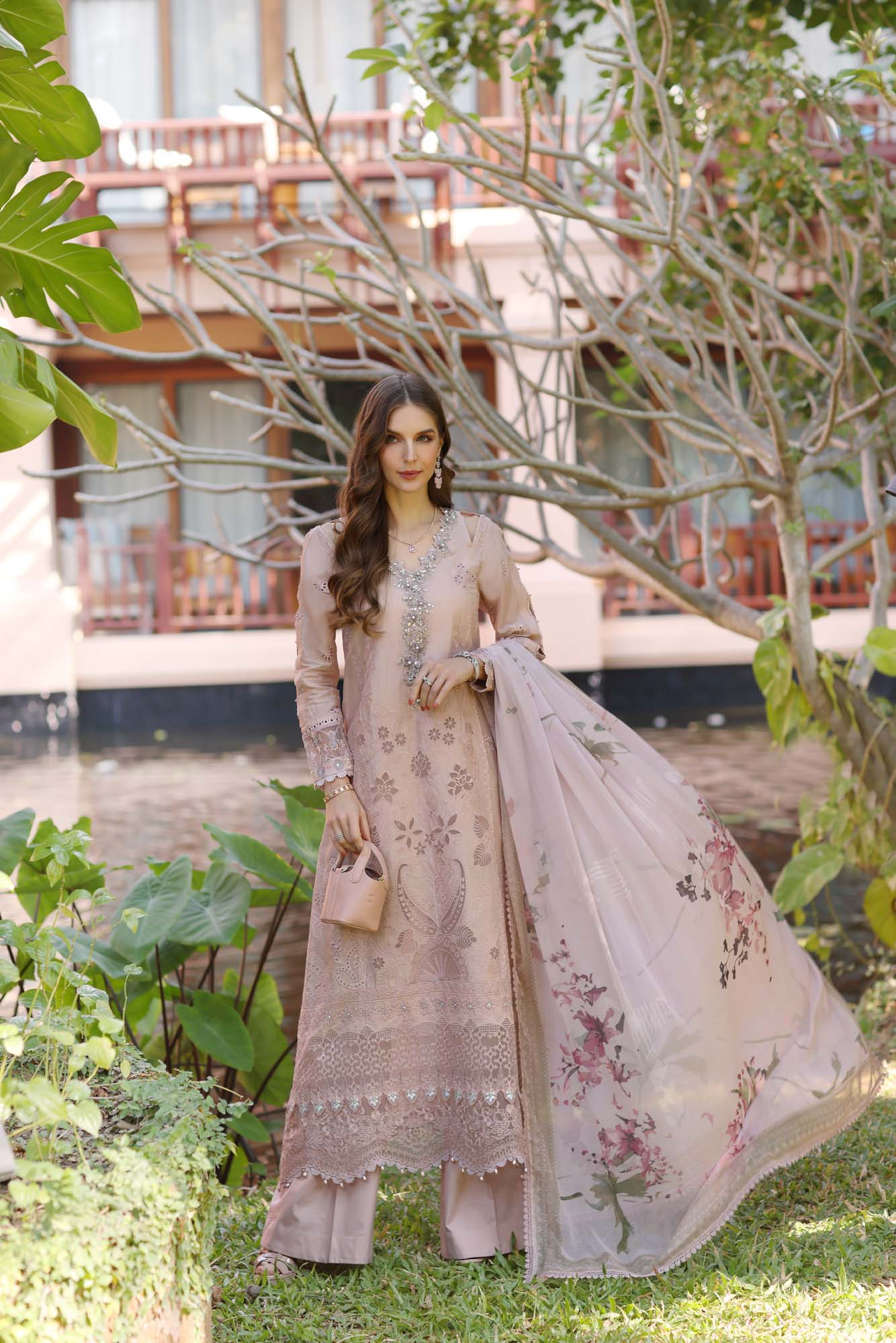 D6-B | Noor Eid Luxury Handwork Laserkaari Lawn`25