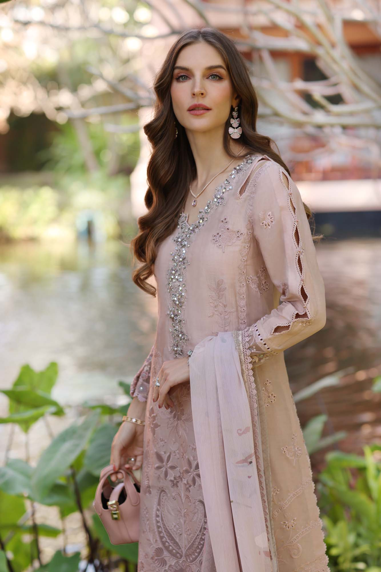D6-B | Noor Eid Luxury Handwork Laserkaari Lawn`25
