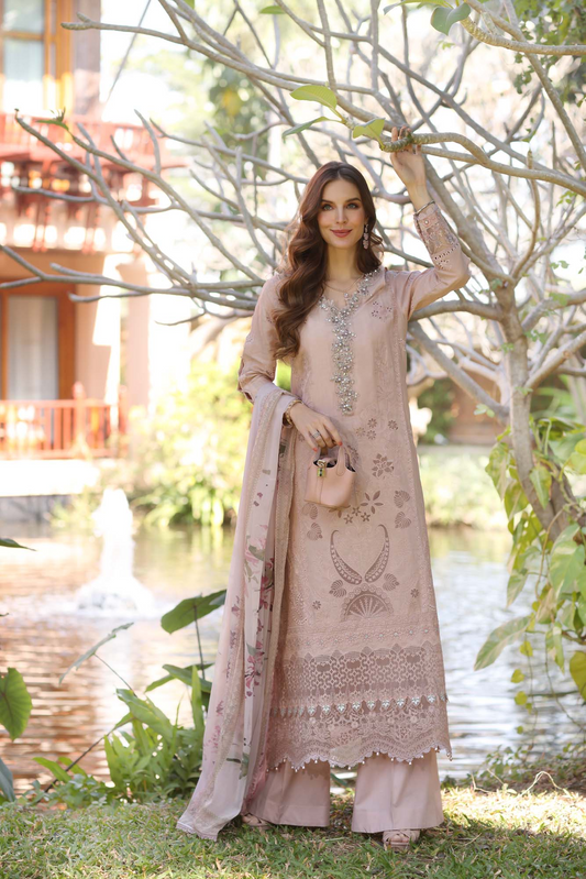 D6-B | Noor Eid Luxury Handwork Laserkaari Lawn`25