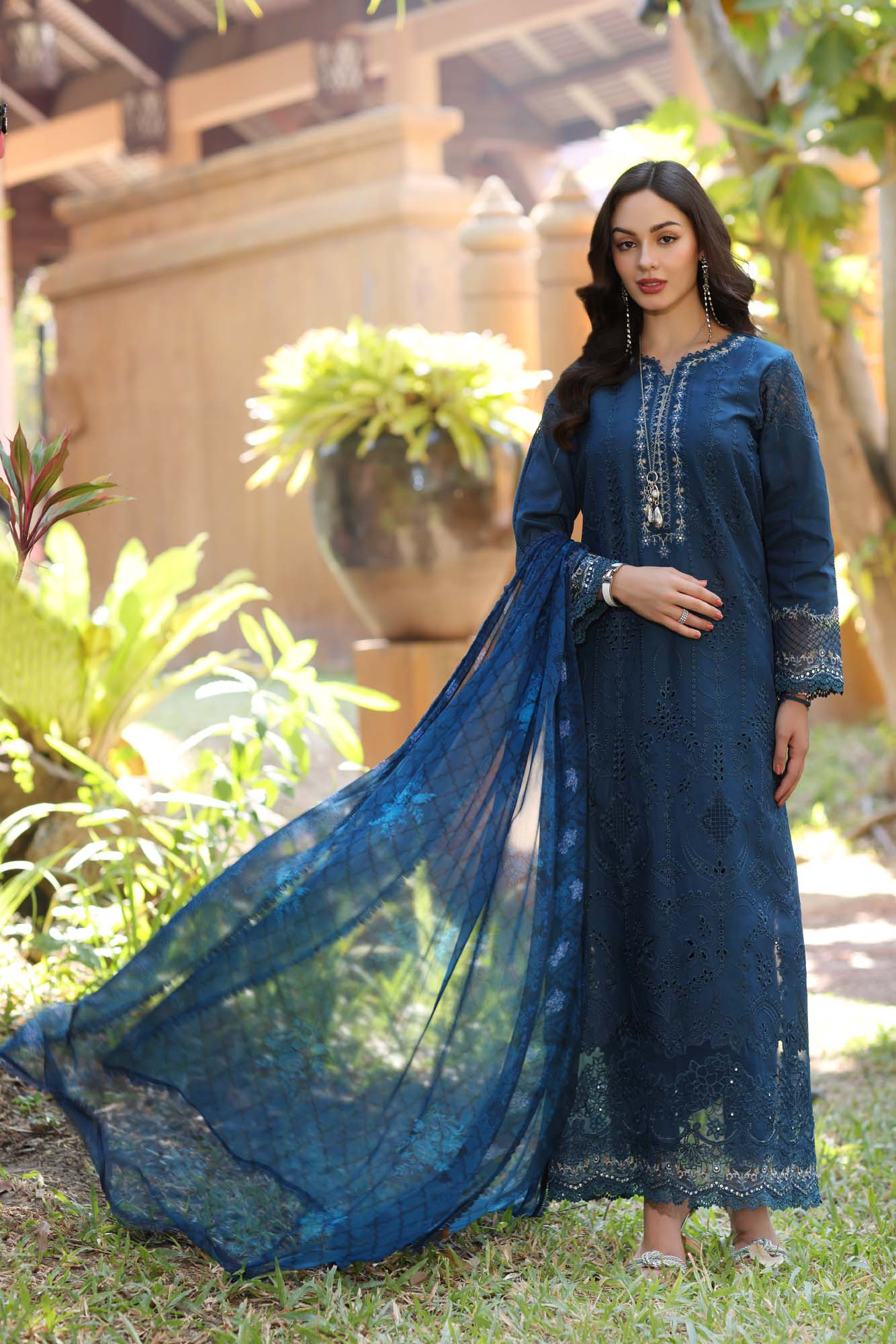 D7-B | Noor Eid Luxury Handwork Laserkaari Lawn`25
