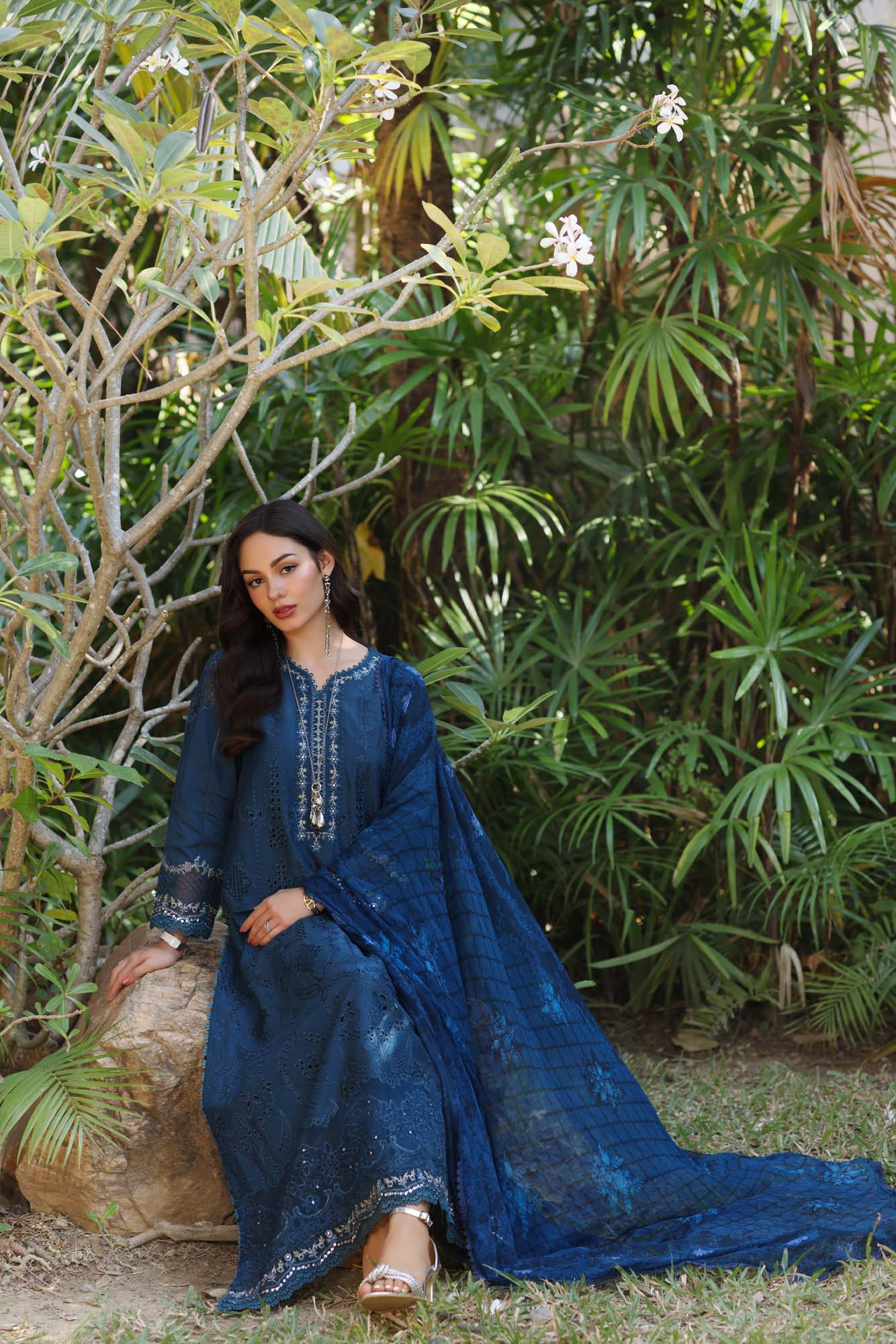 D7-B | Noor Eid Luxury Handwork Laserkaari Lawn`25
