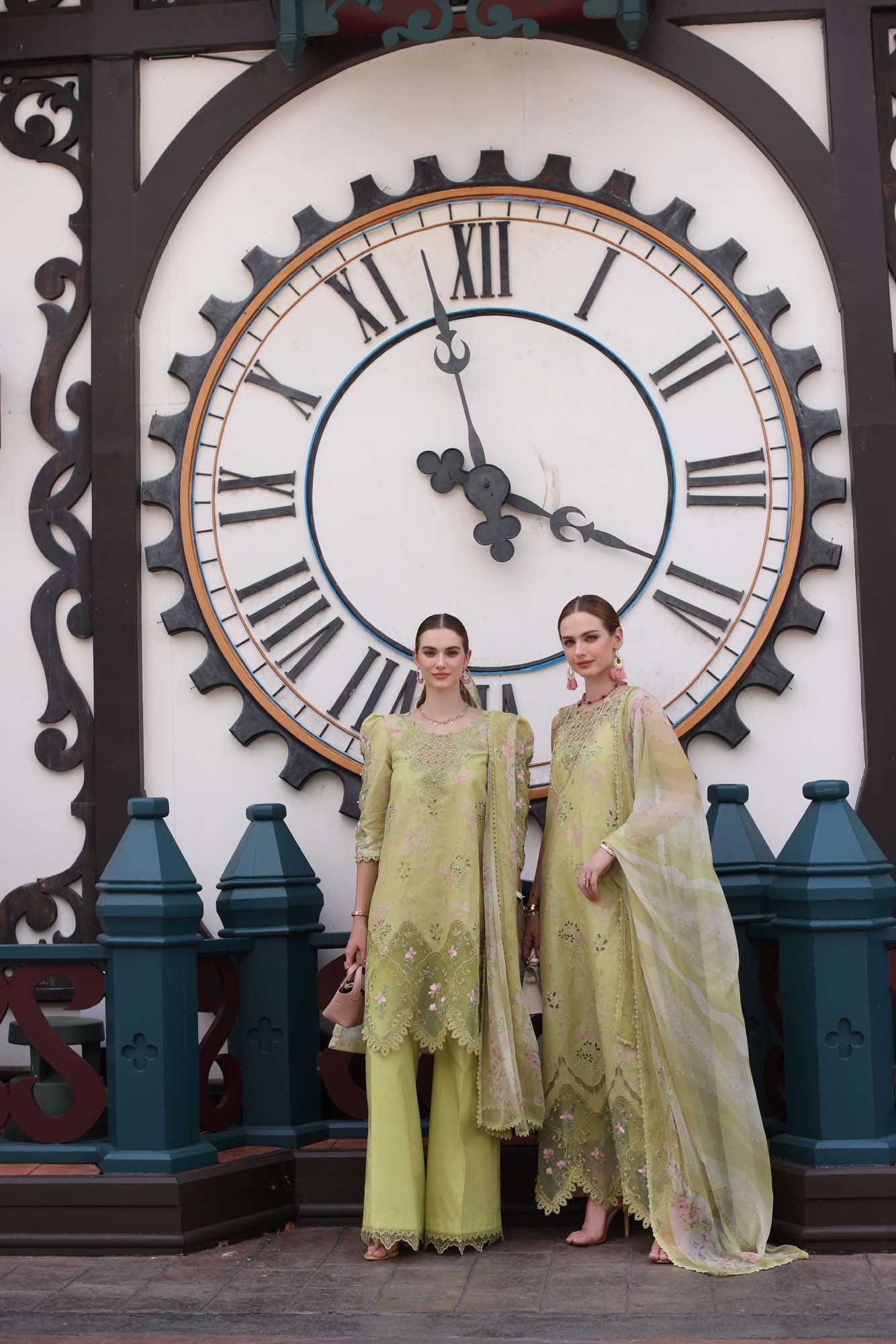 D8- Lime Green | Eid Luxe Chikenkari Lawn By Saadia Asad