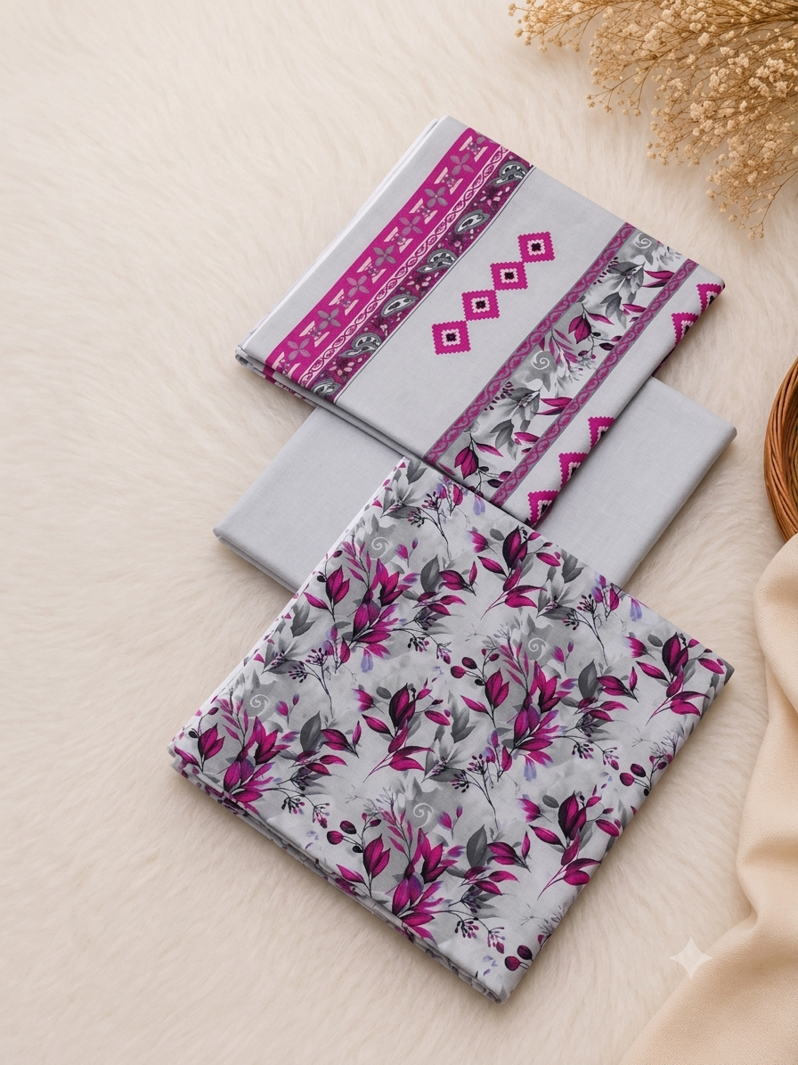 Unstitched | 3 Piece | Printed | Linen Suit