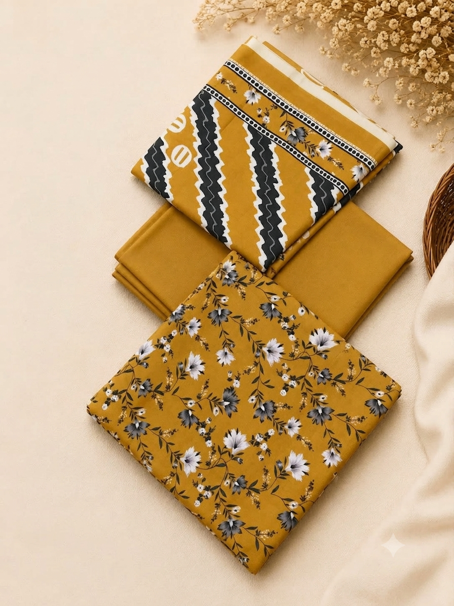 Unstitched | 3 Piece | Printed | Linen Suit