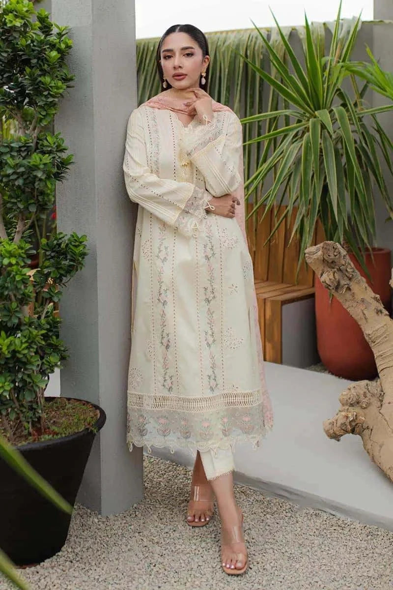 Qalamkar Qline Luxury Embroidered Unstitched Lawn 3 PCs JK-05 Meliora