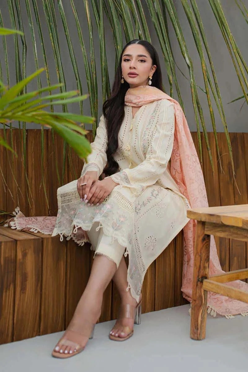 Qalamkar Qline Luxury Embroidered Unstitched Lawn 3 PCs JK-05 Meliora