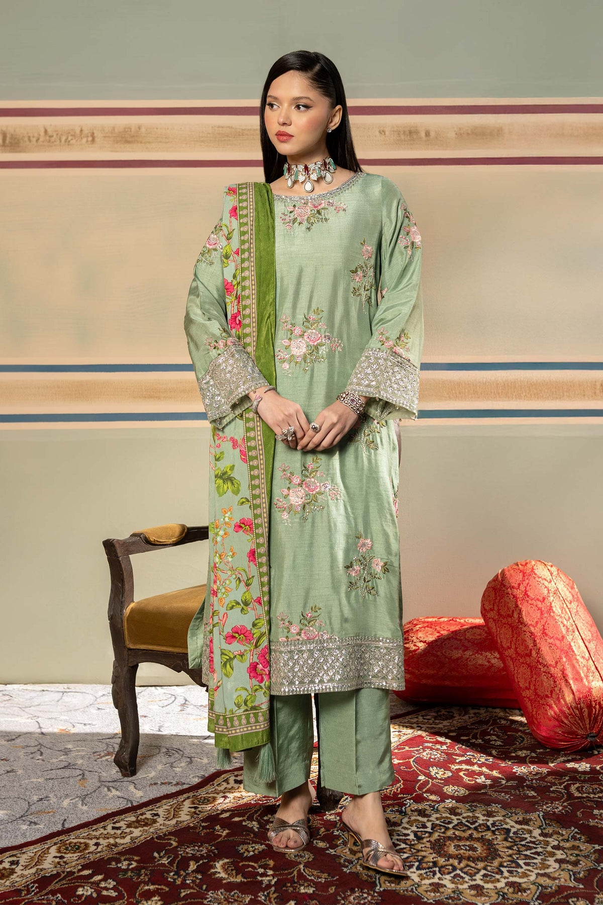 MB-USW24-603 - M.Basics Dyed Raw Silk Suit (Winter`24)
