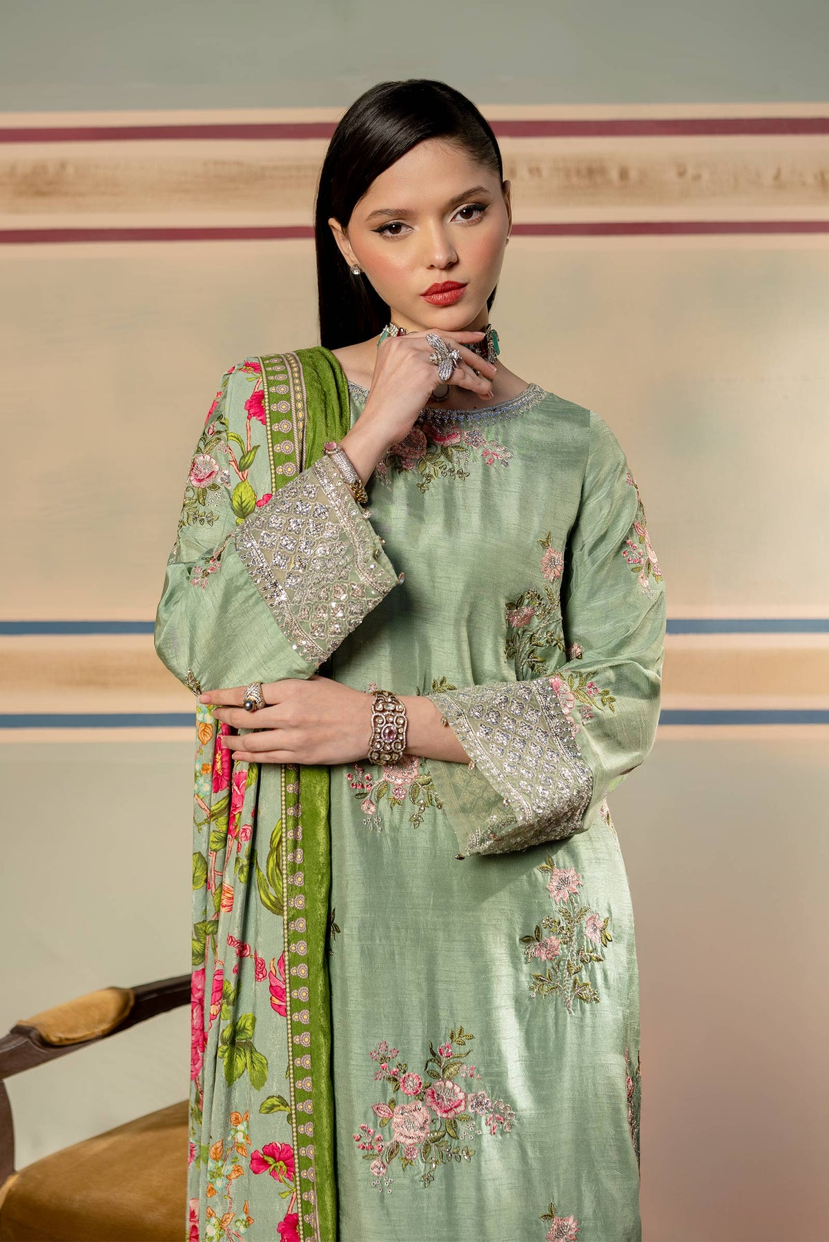 MB-USW24-603 - M.Basics Dyed Raw Silk Suit (Winter`24)