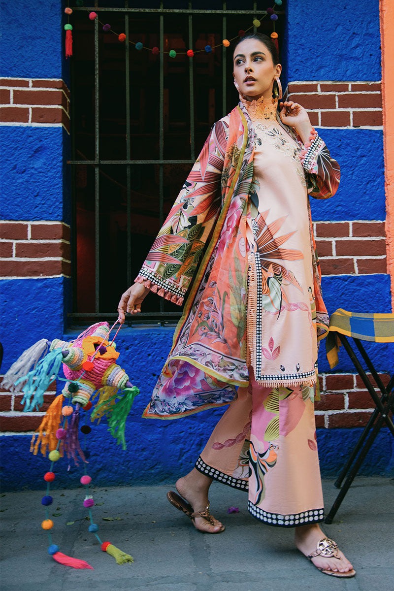 Peach Poppies | La Dolce Hemline Prints'25 Vol 2 - Lawn