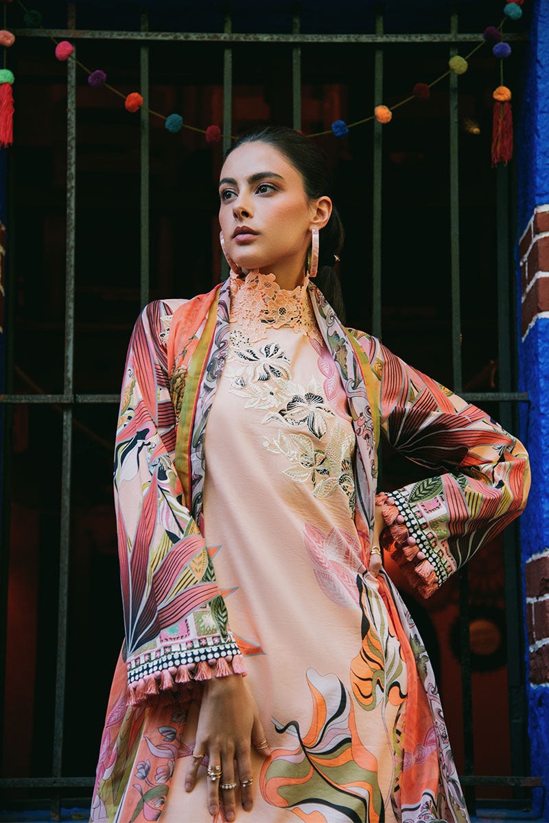 Peach Poppies | La Dolce Hemline Prints'25 Vol 2 - Lawn