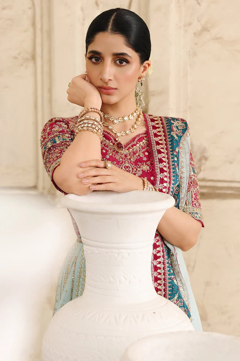 Qalamkar Shadmaani |Embroidered Raw Silk | Unstitched 3Pc Suit