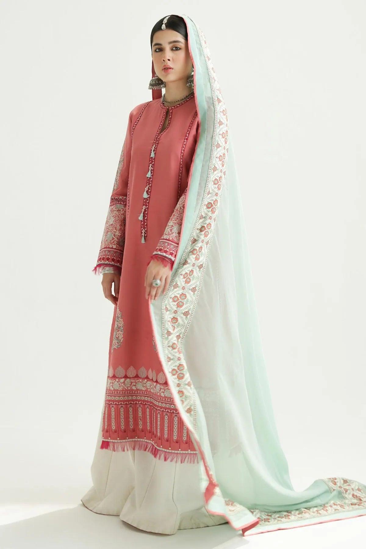 Zara ShahJahan Embroidered Unstitched Lawn 3Pcs   SANDAL-10B