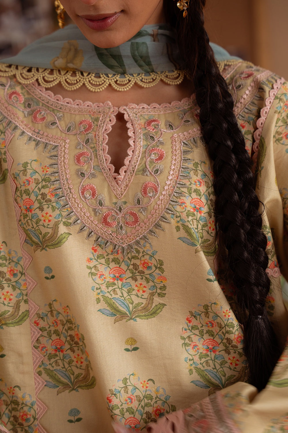 NERIDA-02-A | LAANEM SS`25 Unstitched Lawn By Saira Rizwan